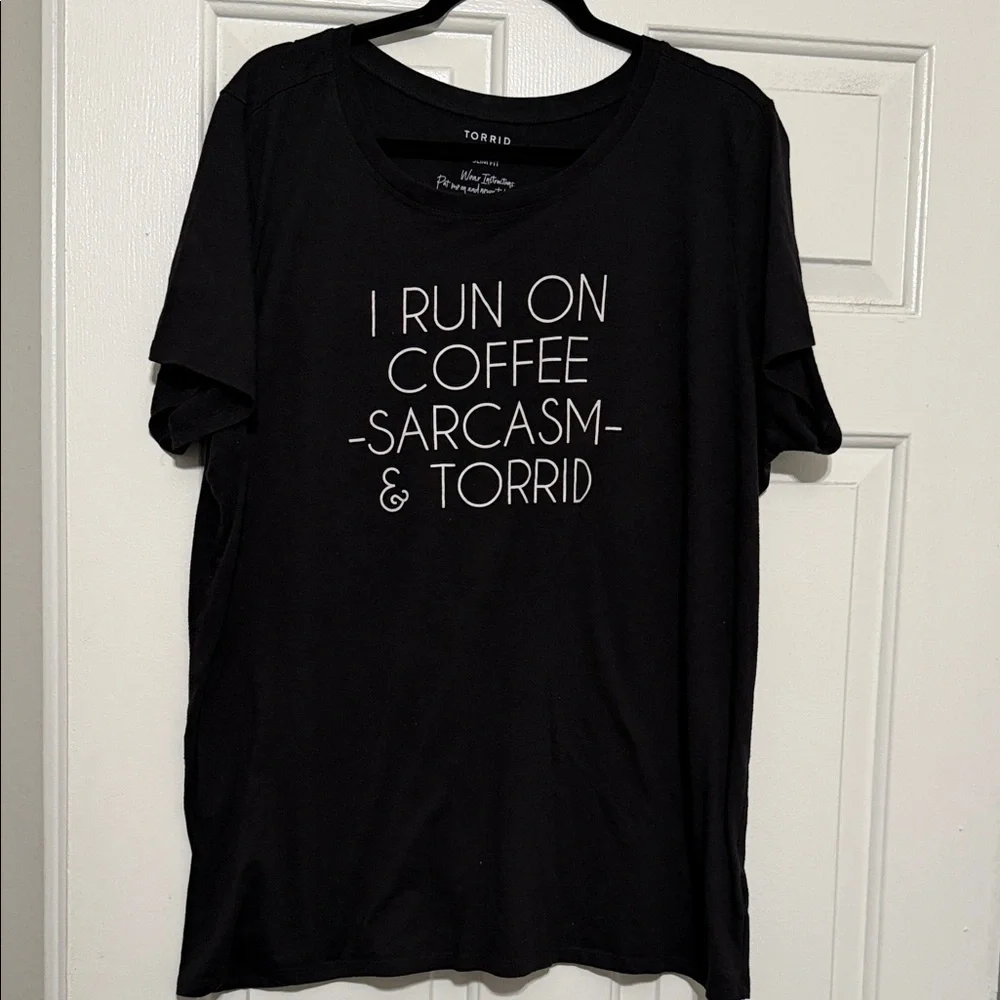 Torrid Black Graphic Tee with White Text - Picture 1 of 5